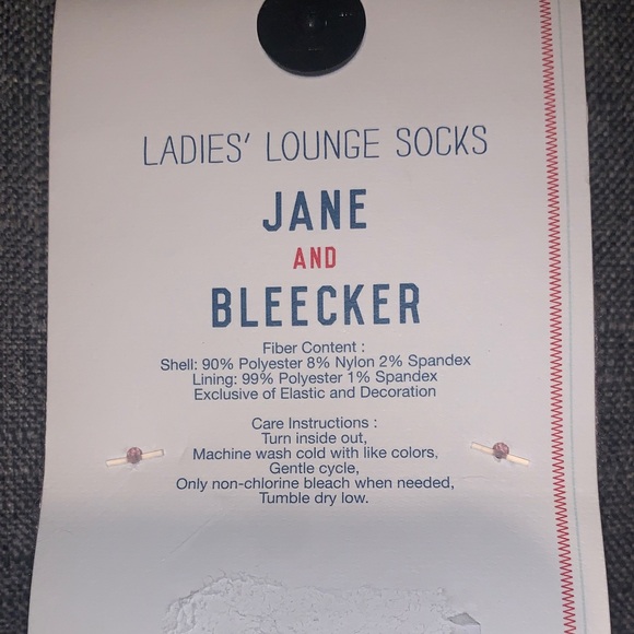 NEW Jane and Bleecker Pink Bunny Lounge Socks - Picture 2 of 6